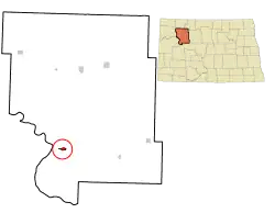 Location of New Town, North Dakota