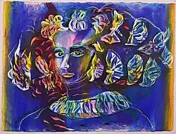 Ninfa con Tocado S.XVII, water color / paper, 57x77cm, 2018