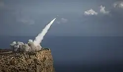 Launch of a Dutch Patriot system during a joint exercise in Chania, Greece