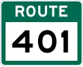 Route 401 marker