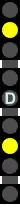 Two-shot grade time signal, switch set to diverge, next signal is a home signal set to diverge and red only due to grade timing