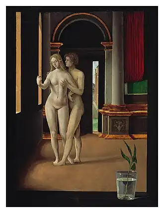 Naked lovers, Jacopo de' Barbari. Oil on poplar panel. State Museums, Berlin. Around 1500.