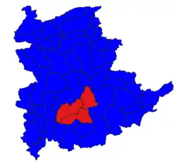 Nansang District (Red) in Shan State