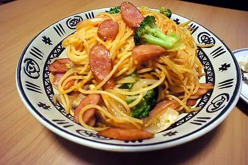 With sausage and broccoli