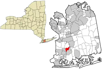 Location in Nassau County and the state of New York