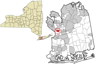 Location in Nassau County and the state of New York