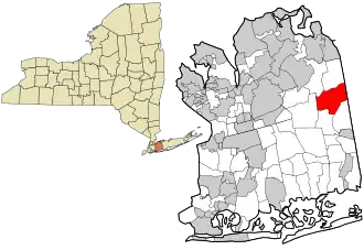Location in Nassau County and the state of New York.