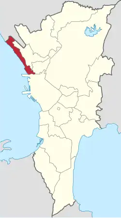 Map of Metro Manila with Navotas highlighted