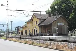 View of the station from the adjacent road