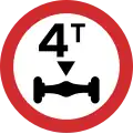 A13: Axle weight limit