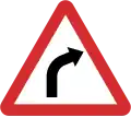 B10: Sharp curve to the right ahead