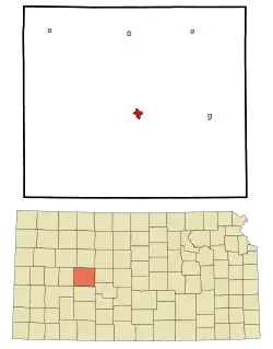 Location within Ness County and Kansas