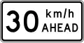 Road works speed limit ahead - 30 km/h