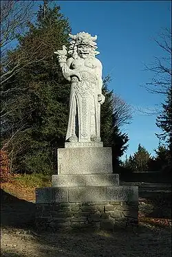 Statue of "Radegast" in the Czech Beskids