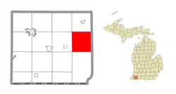 Location within Cass County