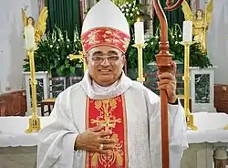 Nicolás Gregorio Nava Rojas, Bishop of Machiques, on the day of his Episcopal Ordination, in the Cathedral.