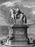 Louis XV in Bordeaux, engraving by Nicolas-Gabriel Dupuis, 1743
