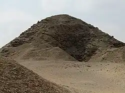 A ruined pyramid in the desert