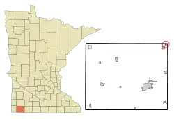 Location of Dundee, Minnesota