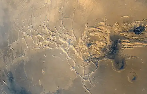 Noctis Labyrinthus, as seen by Viking 1