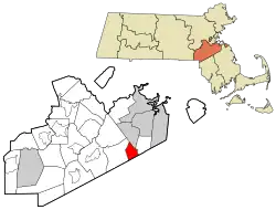 Location in Norfolk County in Massachusetts