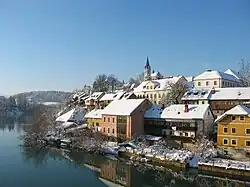 Breg, the old part of Novo Mesto along the Krka River