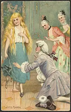 Trying the slipper, Askepot og Prinsen