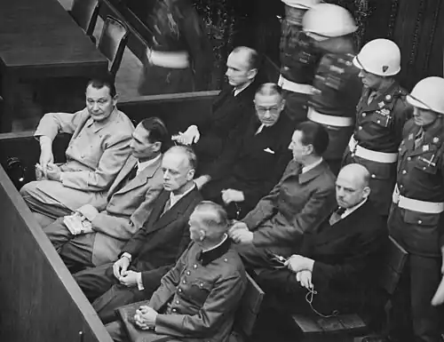 Image 1The defendants sitting in the dock during the Nuremberg Trials