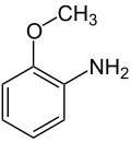 Skeletal formula of o-anisidine