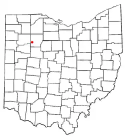 Location of Mount Cory, Ohio