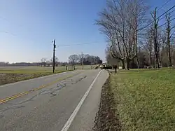 Looking west on Ohio State Route 73 in Oakland