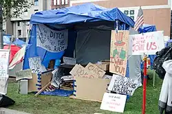 Sign tent, October 3, 2011