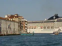 Ocean ship entering Grand Canal