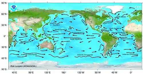 Image 68Major ocean surface currents (from Pelagic fish)