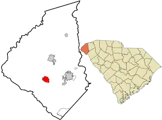 Location in Oconee County and the state of South Carolina.