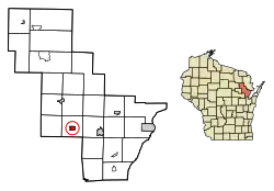 Location of Gillett in Oconto County, Wisconsin.