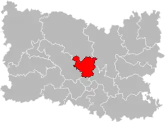 Situation of the canton of Clermont in the department of Oise