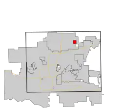 Location in Oklahoma County and the state of Oklahoma.