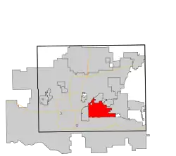 Location in Oklahoma County and the state of Oklahoma.