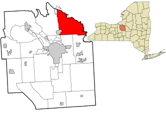 Location in Onondaga County and the state of New York.