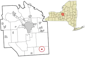 Location in Onondaga County and the state of New York.