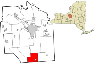 Location in Onondaga County and the state of New York.