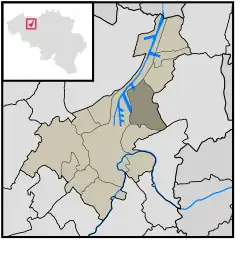 Location of Oostakker in Ghent