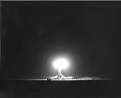 The fireball from the shot