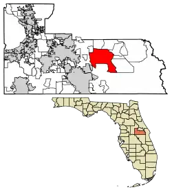 Location of Alafaya in Orange County, Florida.