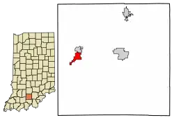 Location within Indiana and Orange County
