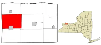 Location in Orleans County and the state of New York.