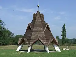 Monument to the geographical center of Hungary