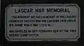 Plaque at the entrance of the Lascar War Memorial compound