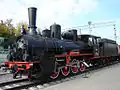 Preserved Russian locomotive class O steam locomotive Ov-841 at Rizhsky station